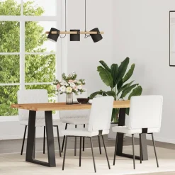 vidaXL Sillas de comedor 4 unidades cuero sintético Blanco Sale