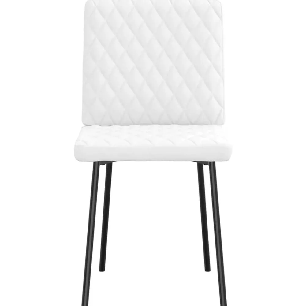 vidaXL Sillas de comedor 4 unidades cuero sintético Blanco Sale