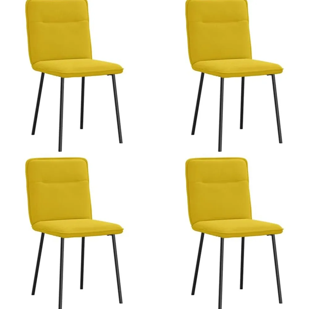 vidaXL Sillas de comedor 4 unidades terciopelo Amarillo New