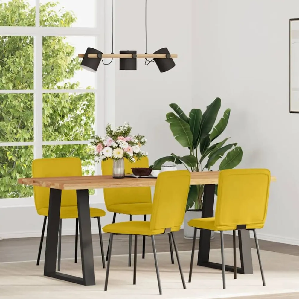 vidaXL Sillas de comedor 4 unidades terciopelo Amarillo New