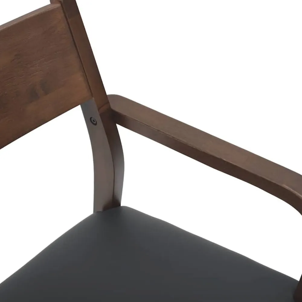 vidaXL Sillas-Sillas de comedor con cojines 2 uds madera maciza marrón caucho