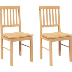 vidaXL Sillas de comedor 2 unidades madera maciza de caucho Natural Outlet