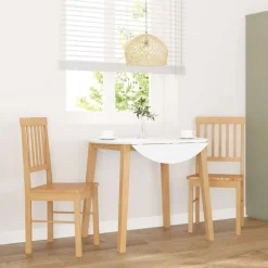 vidaXL Sillas de comedor 2 unidades madera maciza de caucho Natural Outlet