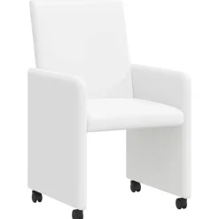 vidaXL Sillas de Comedor con Ruedas con ruedas 2 pcs 57 x 66 x 94 cm White Clearance