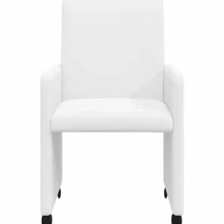 vidaXL Sillas de Comedor con Ruedas con ruedas 2 pcs 57 x 66 x 94 cm White Clearance