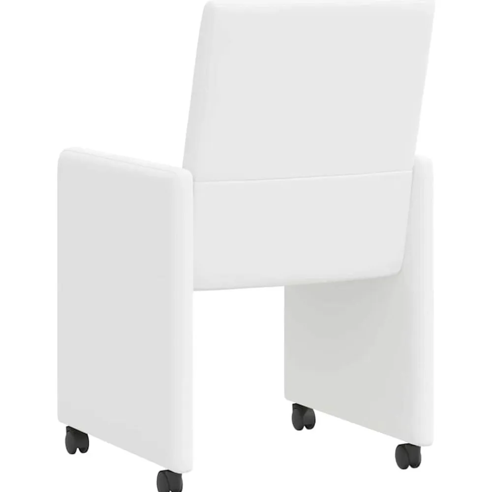vidaXL Sillas de Comedor con Ruedas con ruedas 2 pcs 57 x 66 x 94 cm White Clearance