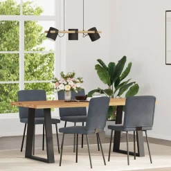 vidaXL Sillas-Sillas de comedor 4 unidades terciopelo