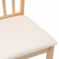 vidaXL Sillas de comedor con cojines 2uds madera maciza natural caucho Natural y crema Hot