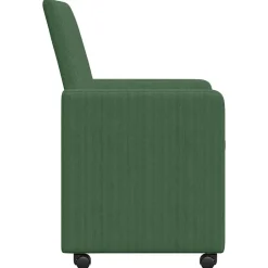 vidaXL Sillas de Comedor con Ruedas 2 pcs Verde grisáceo Tela de pana Verde gris&aacute;ceo Best