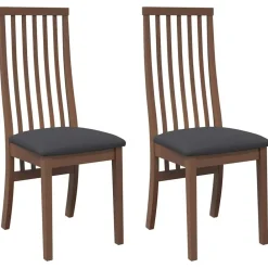 vidaXL Sillas de comedor con cojines 2 uds madera maciza marrón caucho Marr&oacute;n y negro Hot