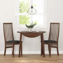 vidaXL Sillas de comedor con cojines 2 uds madera maciza marrón caucho Marrón y negro Hot