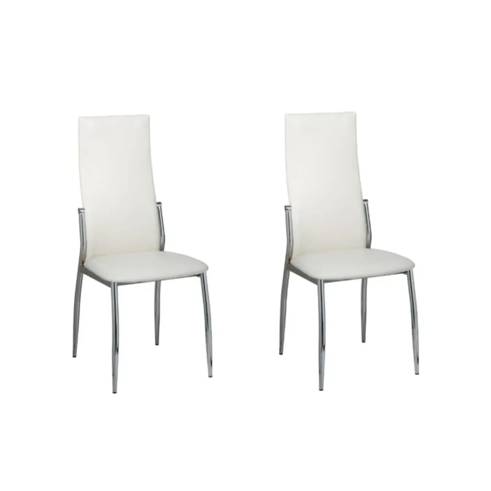 vidaXL Sillas-Sillas de comedor 2 unidades cuero sintético