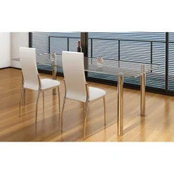 vidaXL Sillas-Sillas de comedor 2 unidades cuero sintético