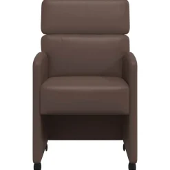vidaXL Sillas-Sillas de Comedor con Ruedas 2 pcs Marrón 58 x 65 x 98 cm
