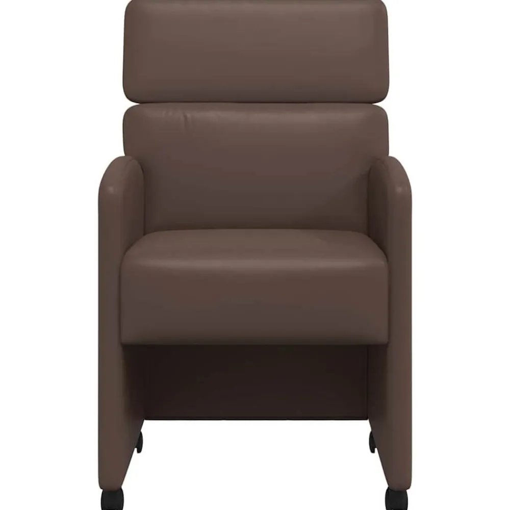 vidaXL Sillas-Sillas de Comedor con Ruedas 2 pcs Marrón 58 x 65 x 98 cm