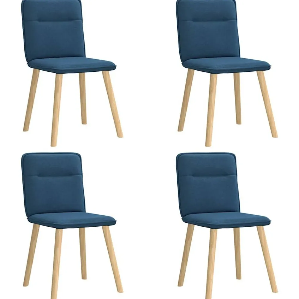 vidaXL Sillas de comedor 4 unidades tela Azul Clearance