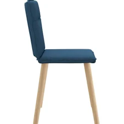 vidaXL Sillas de comedor 4 unidades tela Azul Clearance