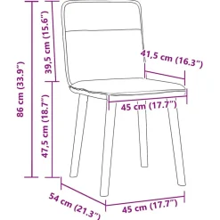 vidaXL Sillas de comedor 4 unidades tela Azul Clearance