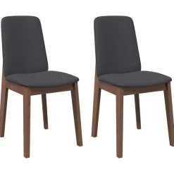 vidaXL Sillas de comedor con cojines 2 uds madera maciza marrón caucho Marr&oacute;n y negro Best