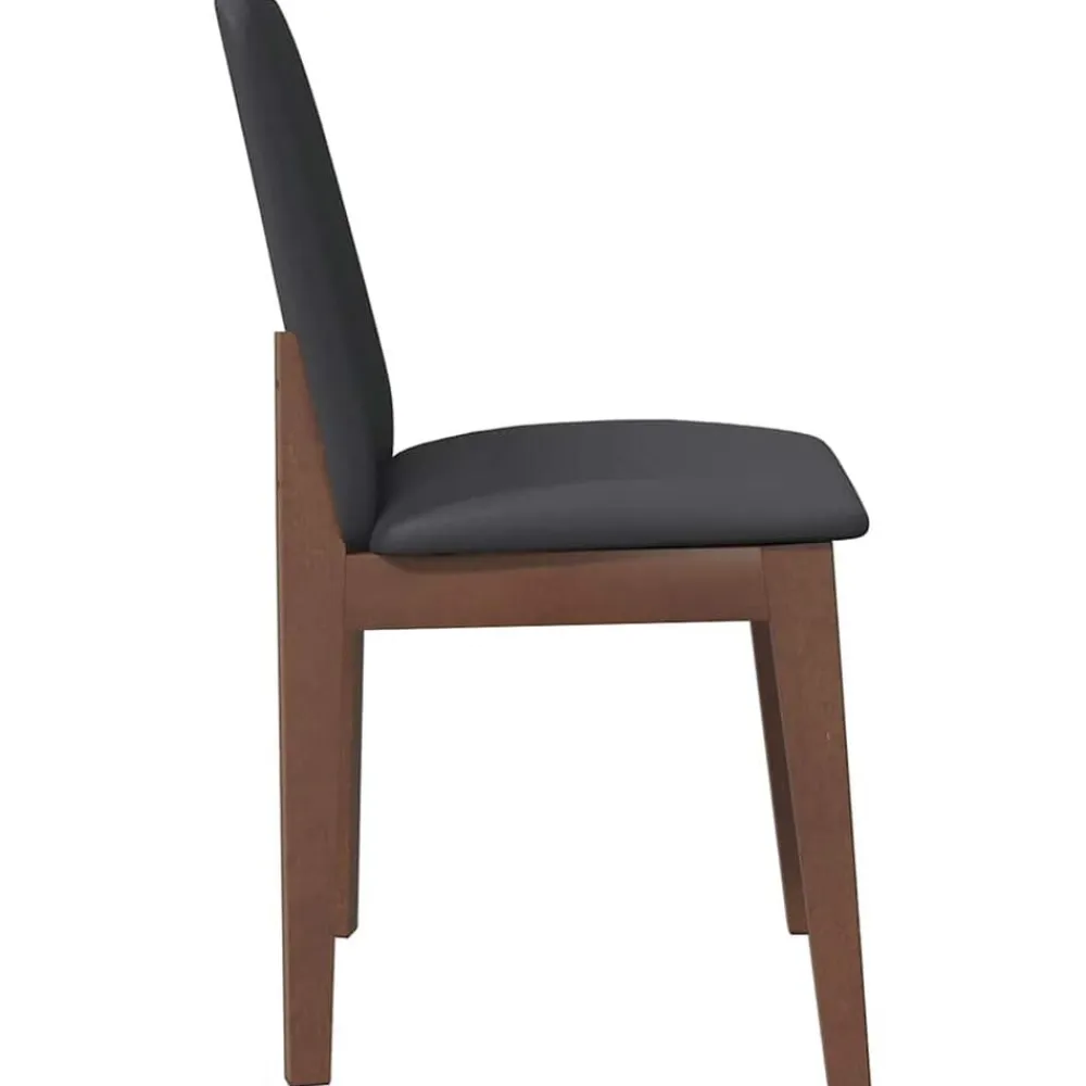 vidaXL Sillas de comedor con cojines 2 uds madera maciza marrón caucho Marrón y negro Best