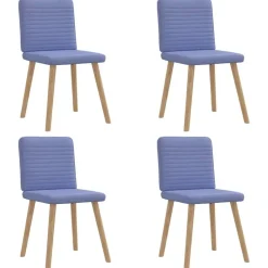 vidaXL Sillas-Sillas de comedor 4 uds tela azul jeans