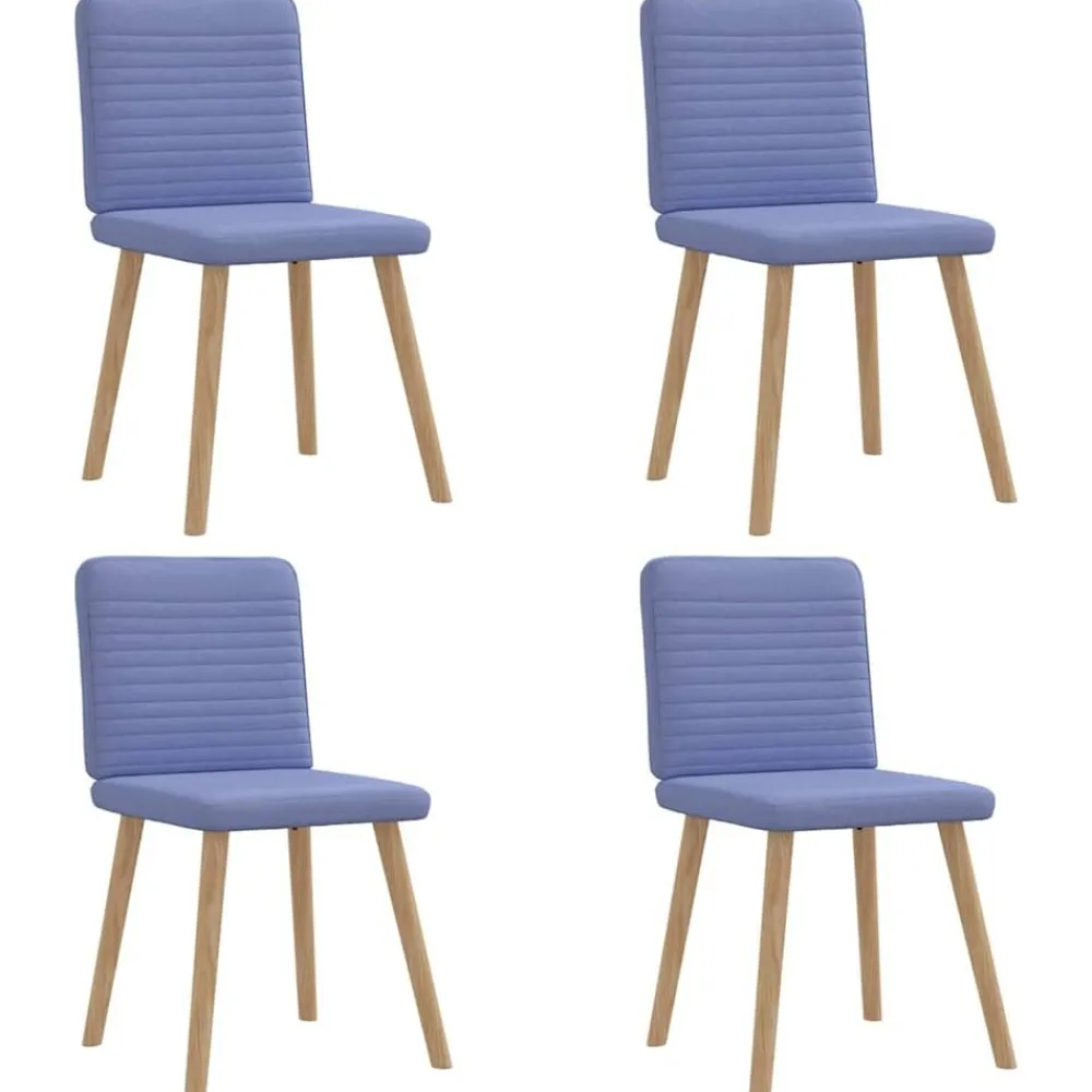 vidaXL Sillas-Sillas de comedor 4 uds tela azul jeans