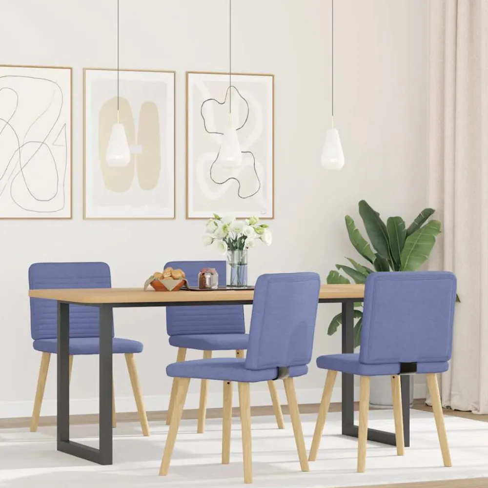 vidaXL Sillas-Sillas de comedor 4 uds tela azul jeans