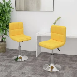 vidaXL Sillas-Sillas de comedor giratorias 2 unidades tela
