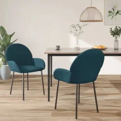 vidaXL Sillas-Sillas de comedor 2 unidades terciopelo