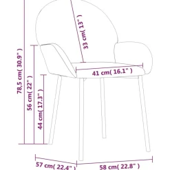vidaXL Sillas-Sillas de comedor 2 unidades terciopelo