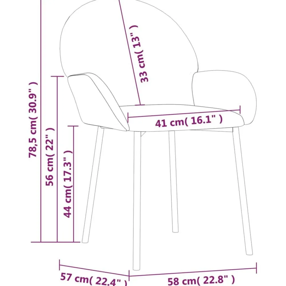 vidaXL Sillas-Sillas de comedor 2 unidades terciopelo