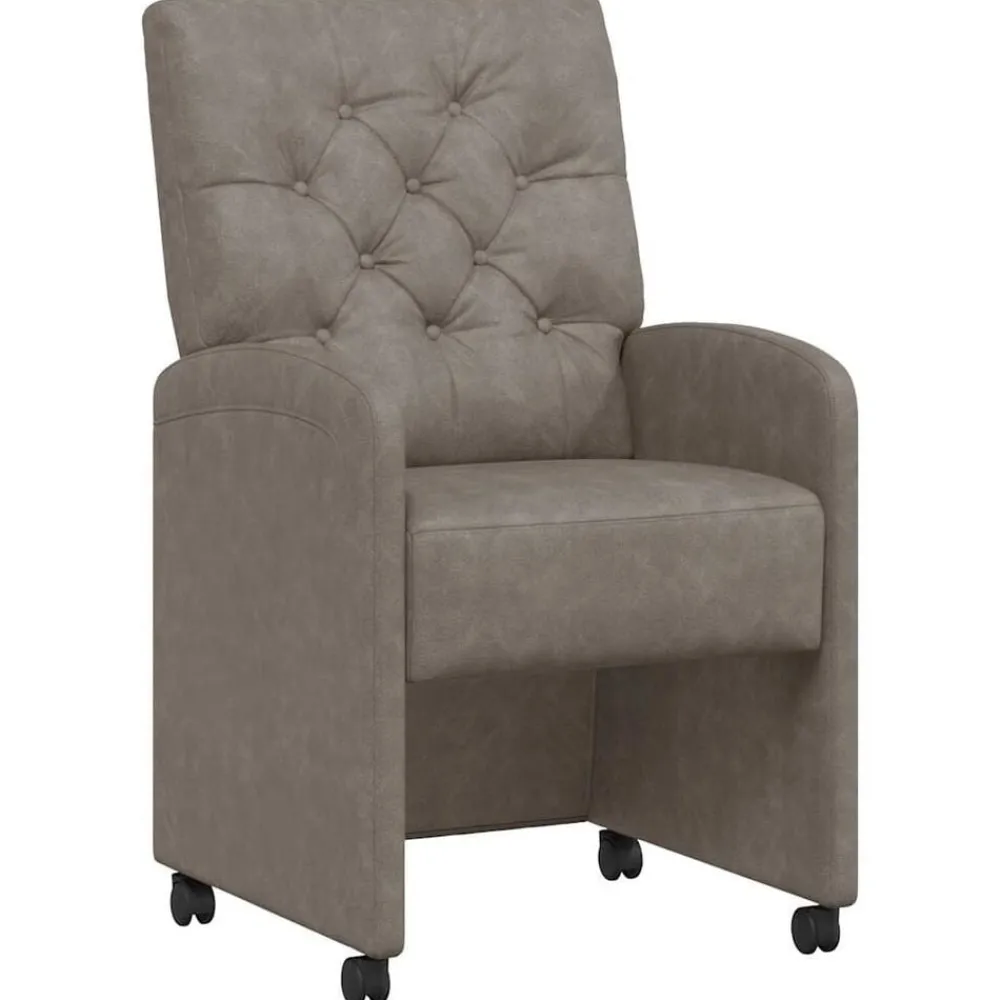 vidaXL Sillas de Comedor con Ruedas 2 pcs 58 x 67 x 97 cm Gris Outlet