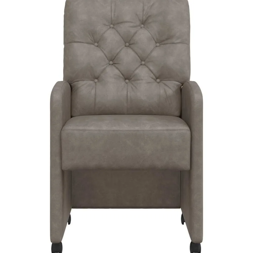 vidaXL Sillas de Comedor con Ruedas 2 pcs 58 x 67 x 97 cm Gris Outlet