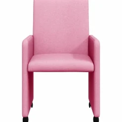 vidaXL Sillas de Comedor con Ruedas 2 pcs 57 x 66 x 94 cm tela Rosa Discount