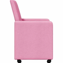 vidaXL Sillas de Comedor con Ruedas 2 pcs 57 x 66 x 94 cm tela Rosa Discount