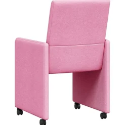vidaXL Sillas de Comedor con Ruedas 2 pcs 57 x 66 x 94 cm tela Rosa Discount
