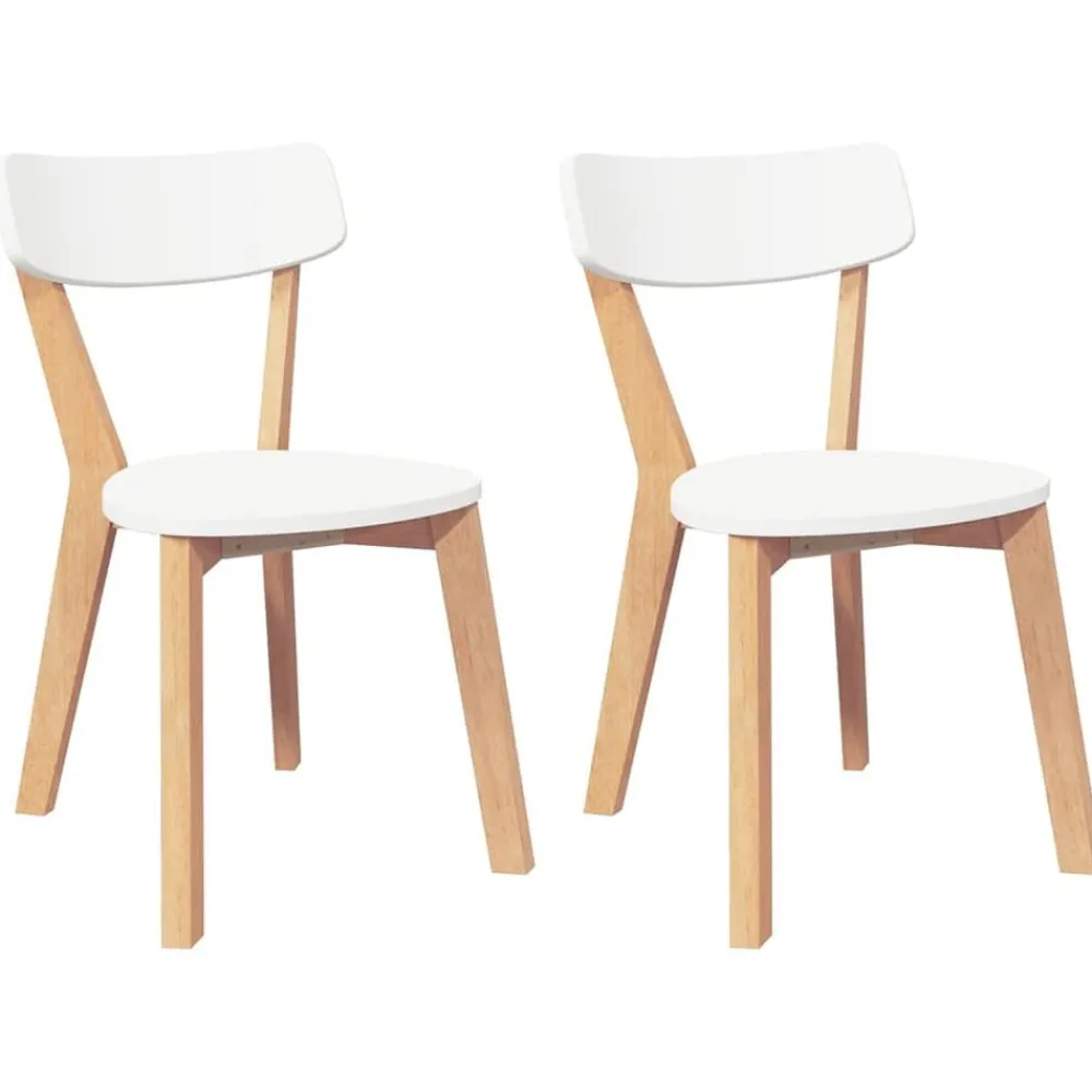 vidaXL Sillas-Sillas de comedor 2 unidades madera maciza de caucho