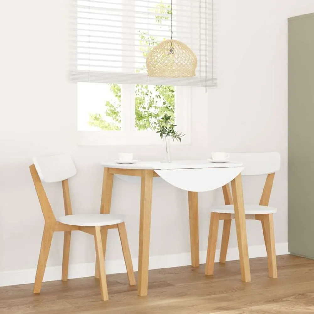 vidaXL Sillas-Sillas de comedor 2 unidades madera maciza de caucho