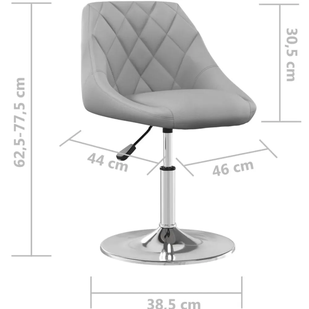 vidaXL Sillas de comedor giratorias 2 uds de terciopelo Gris claro Best