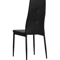 vidaXL Sillas de comedor 2 unidades cuero sintético Negro Discount