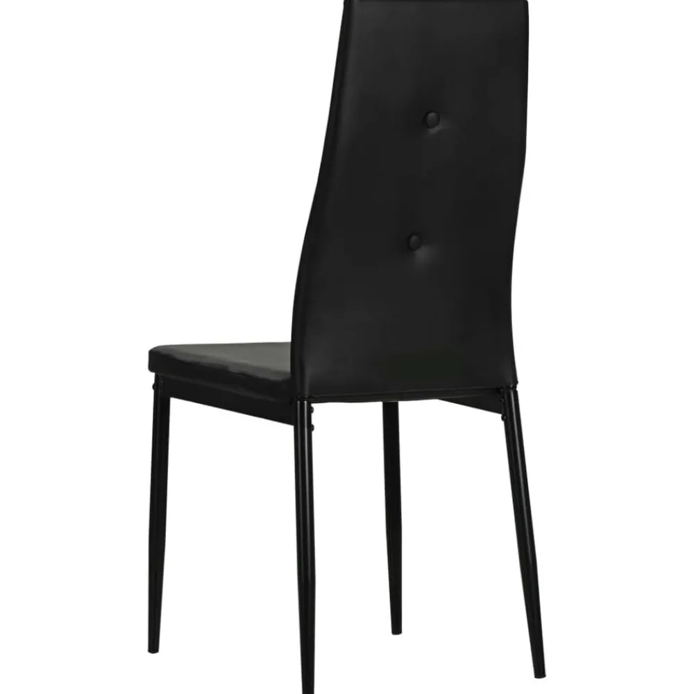 vidaXL Sillas de comedor 2 unidades cuero sintético Negro Discount