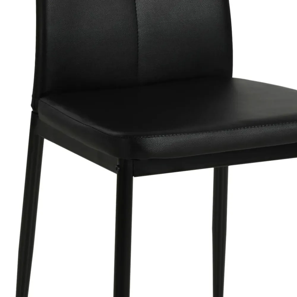 vidaXL Sillas de comedor 2 unidades cuero sintético Negro Discount