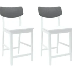 vidaXL Sillas de comedor 2 pcs 48 x 49 x 95 cm Madera de Caucho Sólido White Discount
