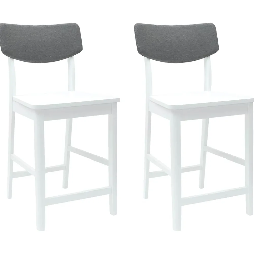 vidaXL Sillas de comedor 2 pcs 48 x 49 x 95 cm Madera de Caucho Sólido White Discount