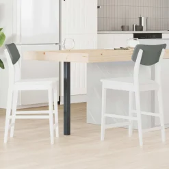 vidaXL Sillas de comedor 2 pcs 48 x 49 x 95 cm Madera de Caucho Sólido White Discount
