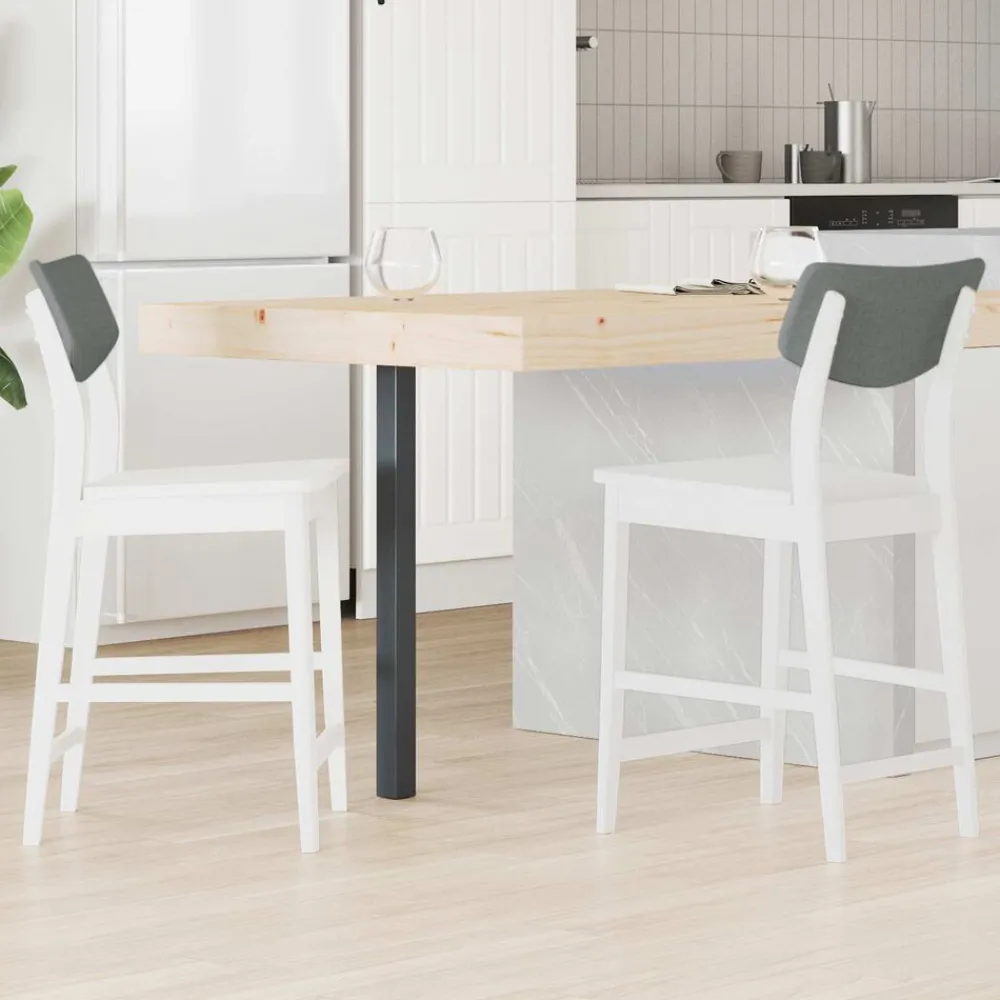 vidaXL Sillas de comedor 2 pcs 48 x 49 x 95 cm Madera de Caucho Sólido White Discount