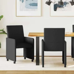 vidaXL Sillas-Sillas de Comedor con Ruedas 2 pcs 57 x 66 x 94 cm tela