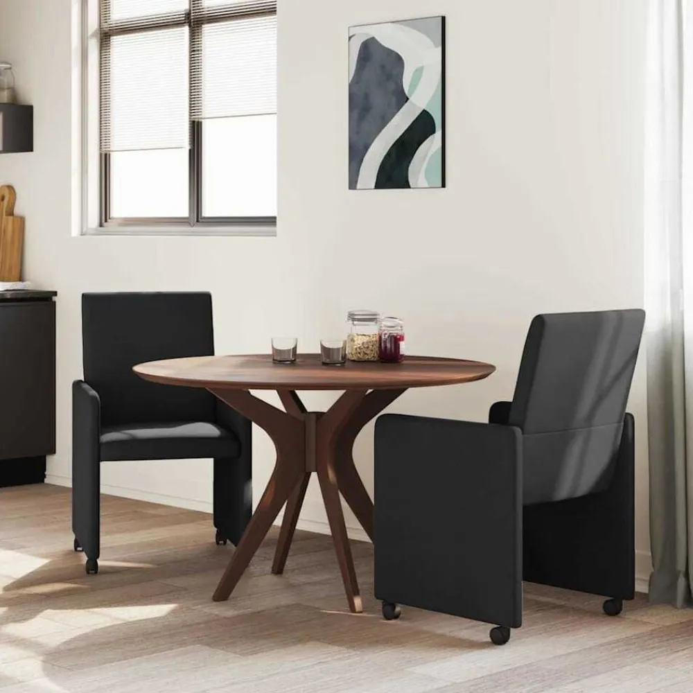 vidaXL Sillas-Sillas de Comedor con Ruedas 2 pcs 57 x 66 x 94 cm tela
