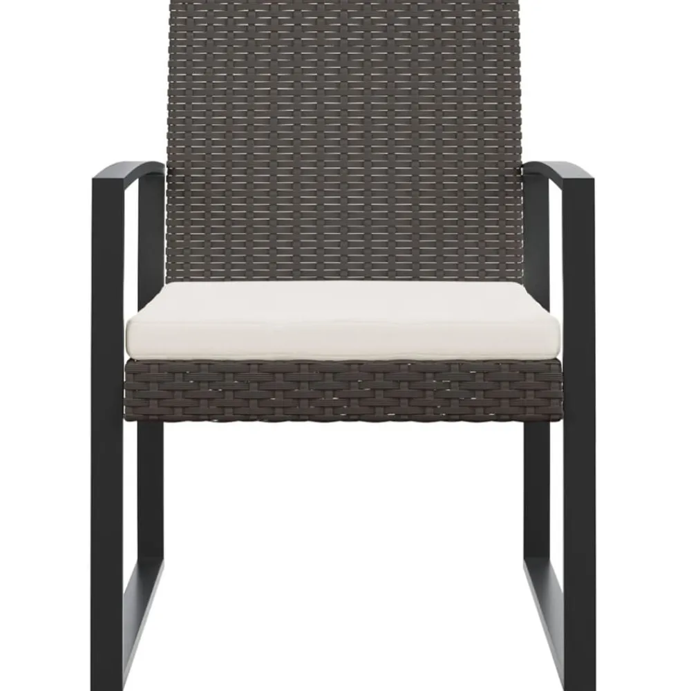 vidaXL Muebles De Jardín-Sillas de comedor para jardín 2 uds PP aspecto de ratán marrón