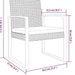 vidaXL Muebles De Jardín-Sillas de comedor para jardín 2 uds PP aspecto de ratán marrón
